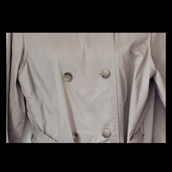 Vintage 2 Piece Women’s Double Breasted Trench Coat XL Tan Beige Belt Pockets - Picture 3 of 14